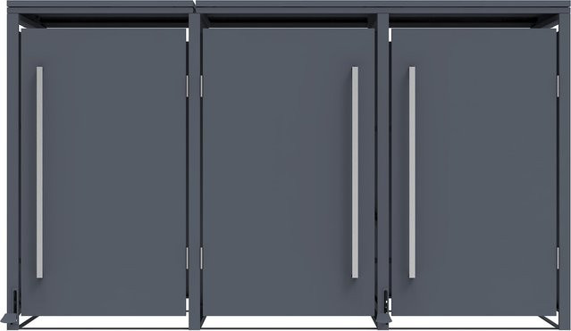 Westmann Mülltonnenbox Pedura 3 für 3x 240L mit Fußpedal Anthrazit B/H/T: 199 x 116 x 80 cm - Bild 1