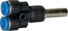Riegler Y-Steckverbindung Stecknippel 3 mm Blaue Serie mini aus Kunststoff in Blau - Bild 1