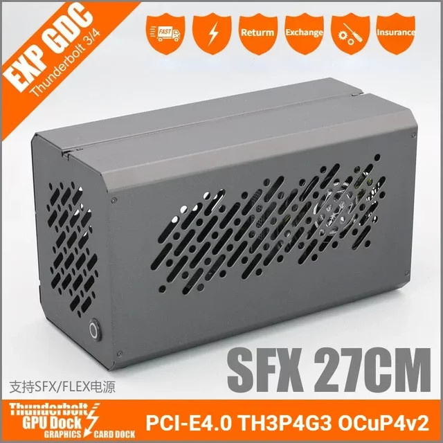 SPEEDIER OCuLink Thunderbolt 3/4 und USB4 externes GPU Gehäuse für externe Grafikkarten mit PCIe 4.0 Unterstützung und Metallrahmen - Bild 1