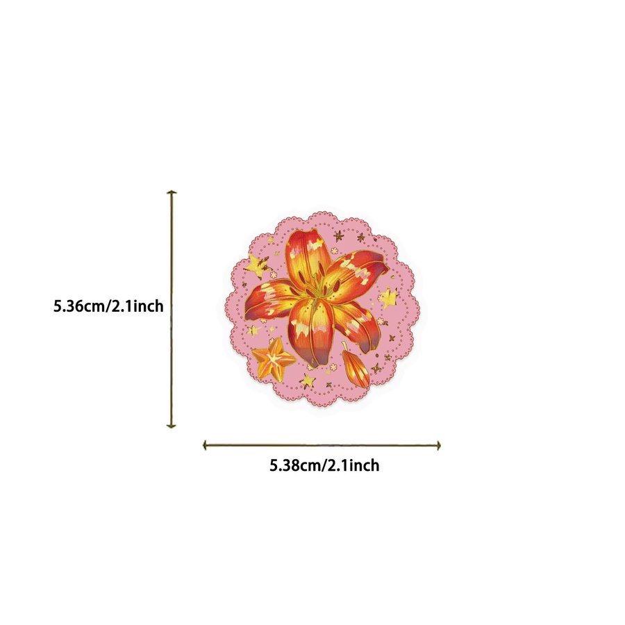 50 Stück Floral Heißstempel Aufkleber mit Blumen-Design, wasserfeste PET Dekoration für Journaling, Notebook und Wasserflaschen, Mehrfarbig - Bild 3