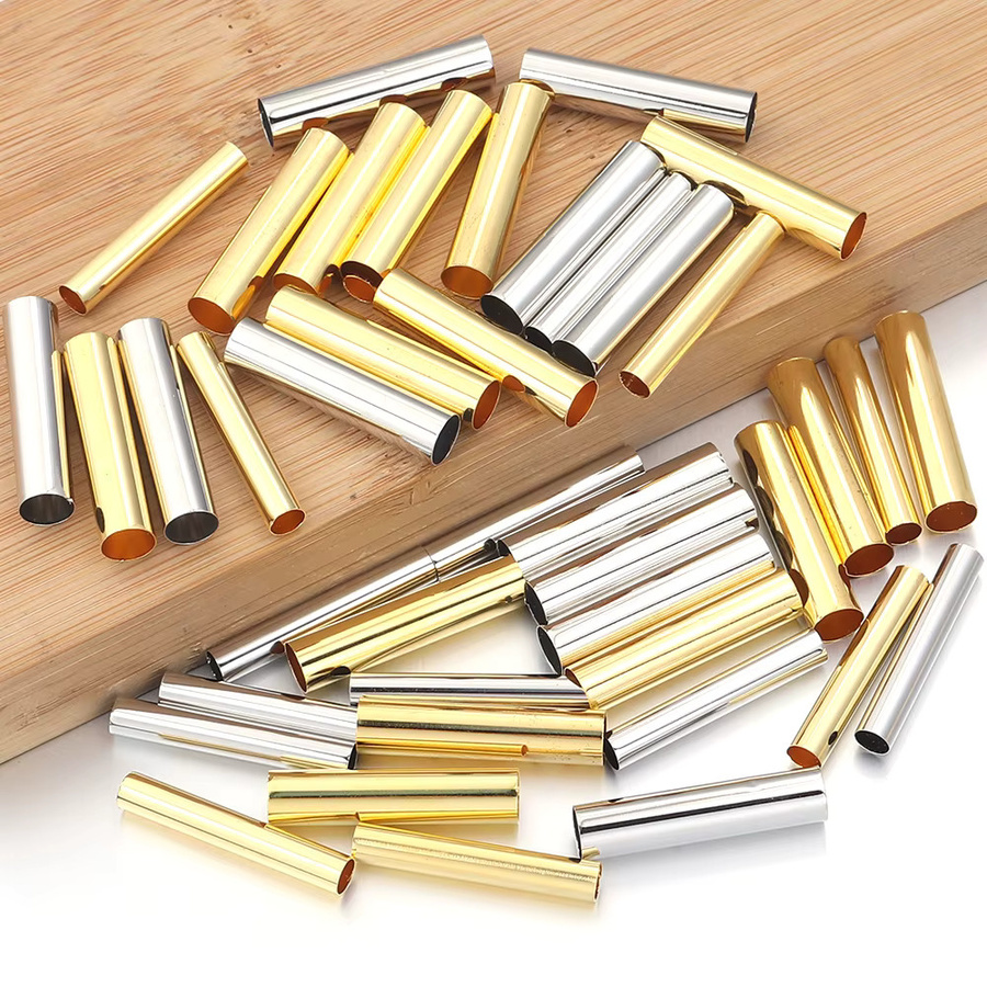 Lingsai Spacer Perlen, Kupfer, Gold Rhodium Farbe, 4/6mm - Bild 2