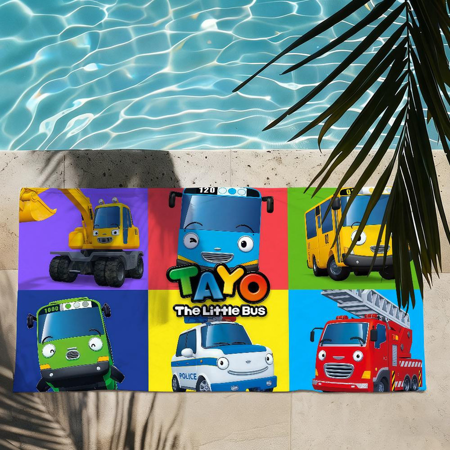 Tayo Der kleine Bus Kind Wollhandtuch Strandtuch Multicolor B: 30 cm, H: 60 cm - Bild 1