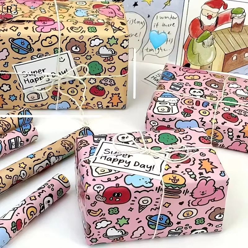 Perofr Omna 3-teiliges Set buntes Graffiti-Geschenkpapier in Mehrfarbig für Geburtstage, Weihnachten und Valentinstag - Bild 2