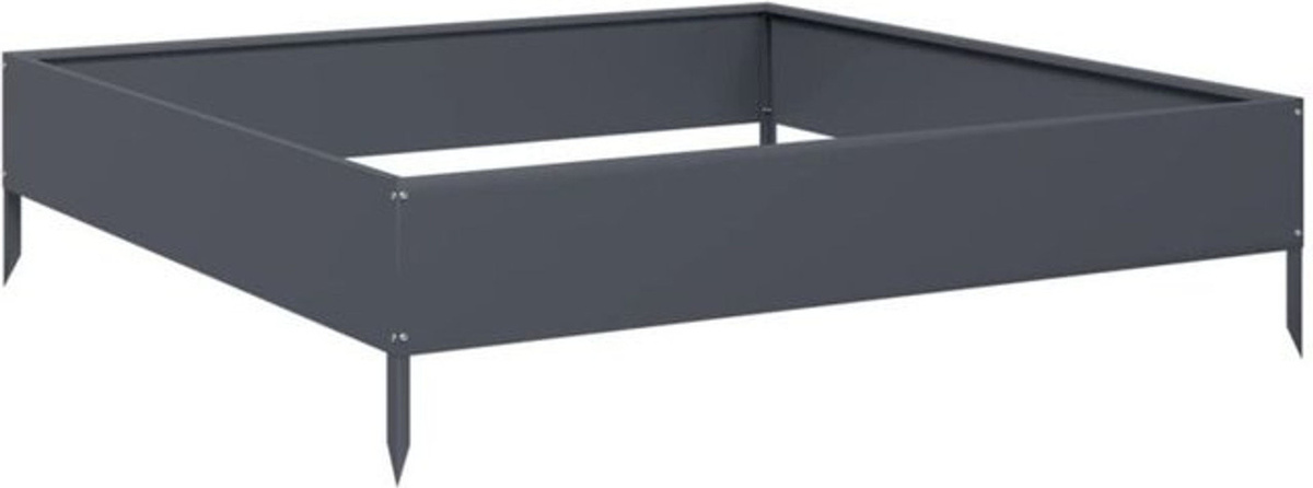 Hochbeet aus Stahl von Vidaxl in Anthrazit, B/T/H: 100 x 100 x 26 cm - Bild 1