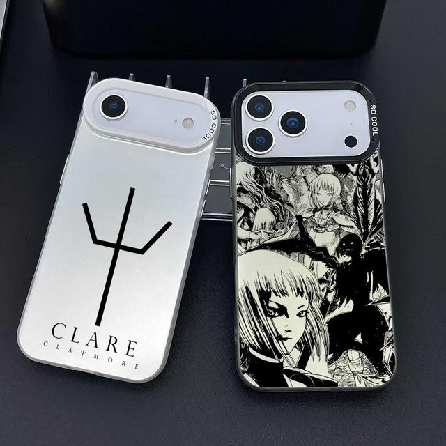 C-claymore Claires Anime Handyhülle für iPhone 11 bis 17 Pro Max in Schwarz mit Matte Laser Aurora Effekt und stoßfestem Schutz - Bild 1