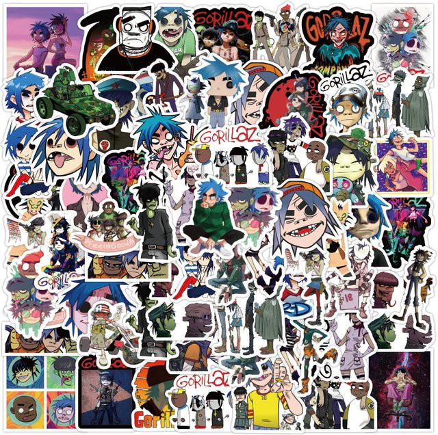 Rspctou Gorillaz Musikband Graffiti-Aufkleber, Sticker, 10/30/52 Stück - Bild 1