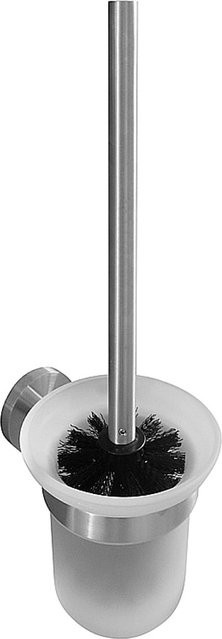 Brillantbad BEO WC-Bürstengarnitur mit Glasbehälter aus Edelstahl matt in Schwarz, H: 11 cm, B: 13 cm, T: 35 cm - Bild 1