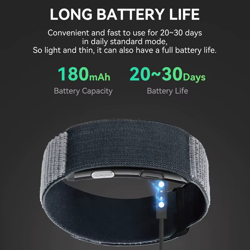 luxuglow Bildschirmloses Smart-Armband in Gold mit Echtzeit-Herzfrequenz, Blutdruck- und Körpertemperatur-Überwachung sowie EKG-Funktion - Bild 6