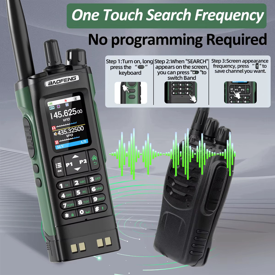 Baofeng UV-32 GPS Walkie-Talkie 10W Multiband Bluetooth Programmierbares Funkgerät mit Frequenzkopierfunktion NOAA AM/FM Typ-C Langstrecken-Amateurfunkgerät für Jagd und Outdoor - Bild 6