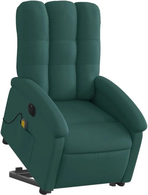 vidaXL Elektrischer Massagesessel mit Aufstehhilfe in Dunkelgrün, Modell 9, Stoff mit Armlehnen - Bild 1