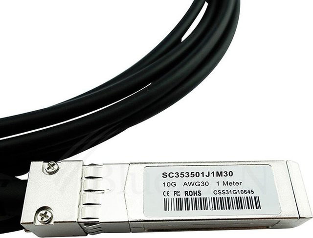 BlueOptics SFP-10G-DAC1M-BL InfiniBand-Kabel SFP+ in Schwarz und Silber, Länge: 1 m - Bild 1