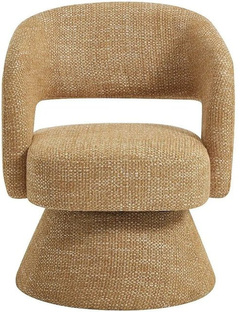 Vente-unique Sessel Narolia mit gerader Rückenlehne und 360 Grad Drehsitz in Senfgelb, Breite: 64 cm, Höhe: 82 cm, Tiefe: 71,5 cm - Bild 1