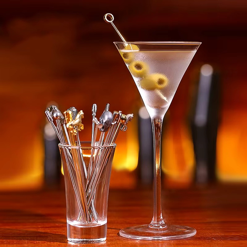 KKYFMM Cocktail Picks aus Edelstahl in Silber für Obst und Martini als Bar Zubehör - Bild 2