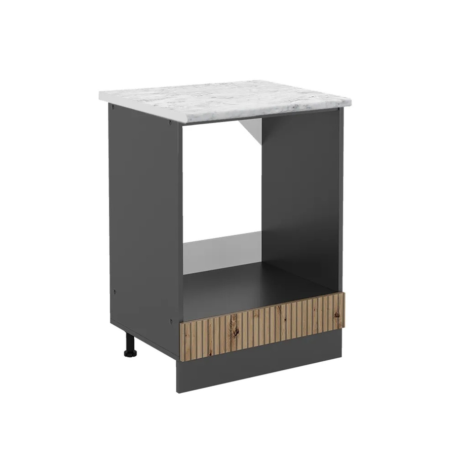 Vicco Herdumbauschrank R-Line Artisan-Eiche/Anthrazit mit Marmor-Optik, Breite: 60 cm, Höhe: 81,6 cm, Tiefe: 60 cm - Bild 2