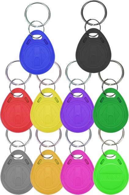 10 Stück RFID Keyfobs 125 kHz schreibgeschützte TK4100 EM4100 Proximity Smart Secure Door Entry Access Control ID Schlüsselanhänger Token Tag - Bild 1