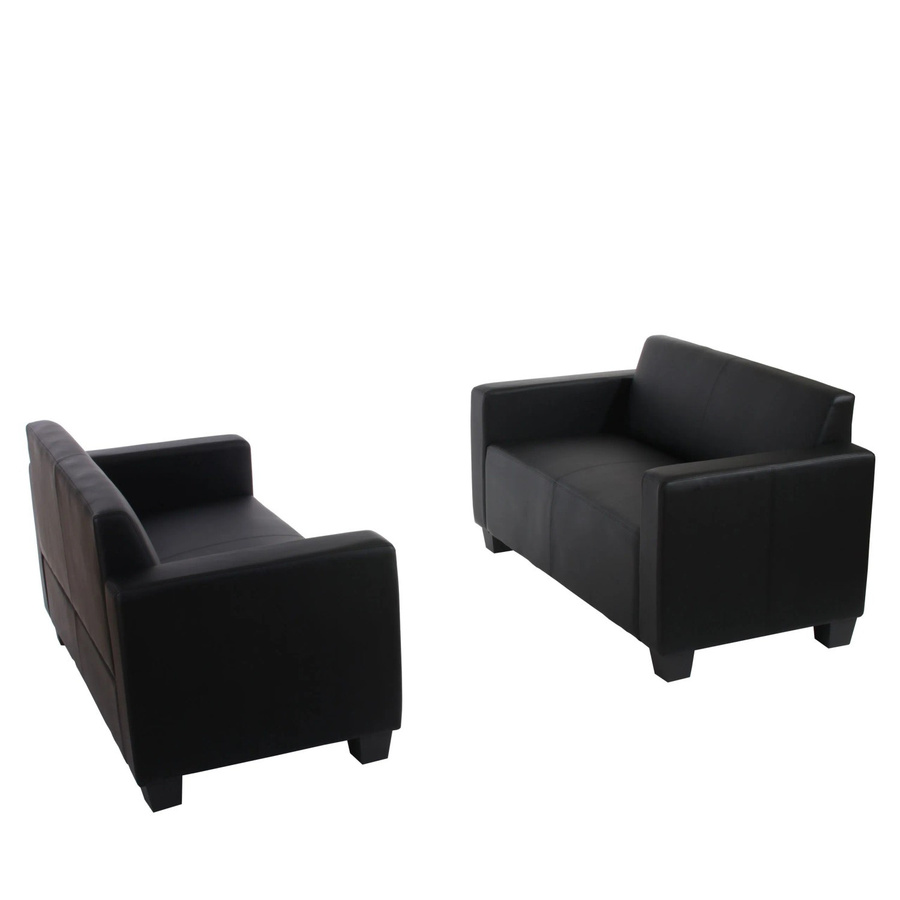 MCW Sofa-Garnitur Moncalieri 2er-Set aus Kunstleder in Schwarz - Bild 3