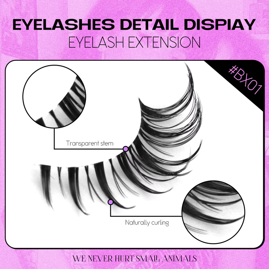 LASVIREY Wimpern, 3D-Faux-Nerzwimpern, DF-01, Unisex - Bild 5
