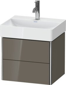 Duravit Waschtischunterschrank Compact XSquare mit 2 Schubladen, wandhängend, Grau glänzend, B: 48,4 cm, T: 39,0 cm, H: 39,7 cm - Bild 1