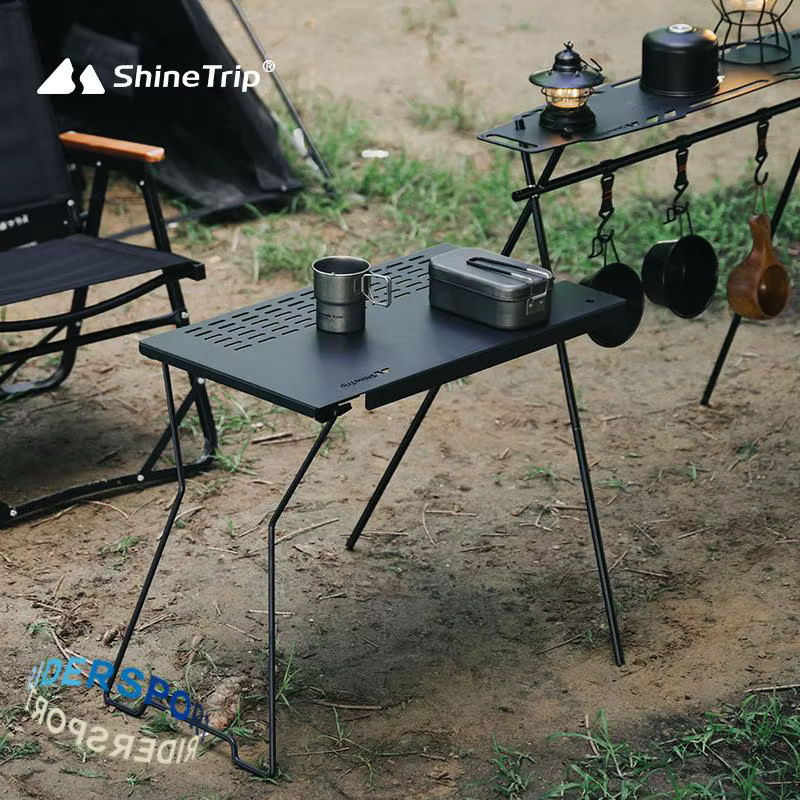 ShineTrip Faltbarer Camping Draht Tisch mit erweiterbarer Platte für Outdoor und Beistelltisch - Bild 2