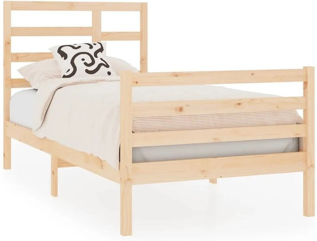 vidaXL Massivholzbett aus Kiefernholz in Braun, B/T/H: 75 x 190 x 81 cm - Bild 1