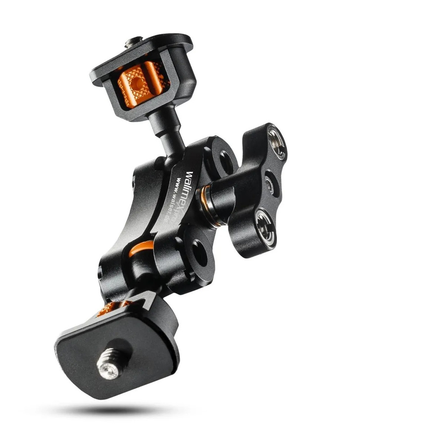 Walimex Pro Mini Magic Arm Premium Kugelgewinde Adapter in Schwarz mit 1/4 Zoll und 3/8 Zoll Gewinde, Länge: 12,4 cm, Tragkraft: 3 kg - Bild 2