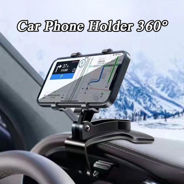 Universal Auto Telefonhalterung für das Dashboard mit 360-Grad-Rotation in Schwarz - Bild 1