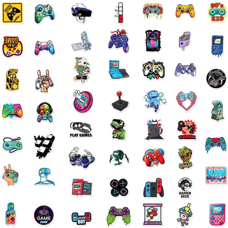 Rspctou Videospiel-Gamepad-Aufkleber, Cartoon-Joystick-Sticker, 10/30/50 Stück - Bild 3
