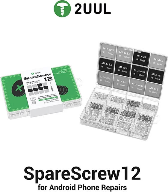 2UUL SC12 Ersatzschrauben Set für Android-Telefon-Reparaturen, rostbeständig und anti-stripping Handy-Reparatur-Werkzeug - Bild 1