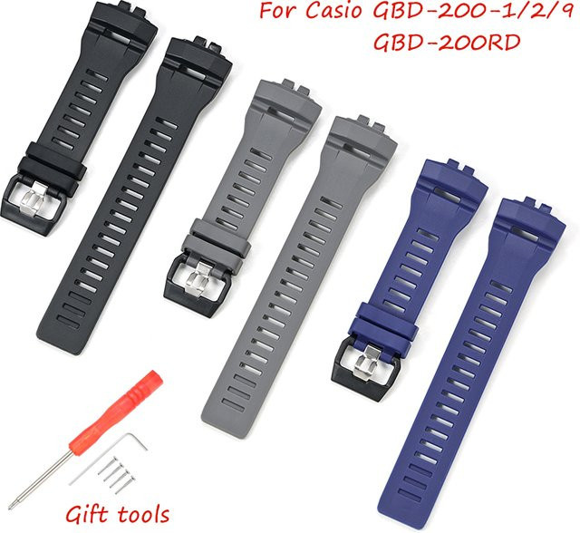 Casio Uhrenarmband, Blau Schwarz Grau, Gummiband, Unisex - Bild 1