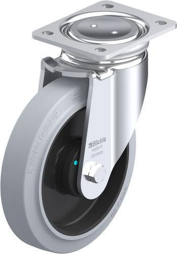 Blickle Lenkrolle LUH-POEV 200KAD-SG in Grau und Schwarz mit 200 mm Rad-Durchmesser und einer Tragfähigkeit von max. 500 kg - Bild 1