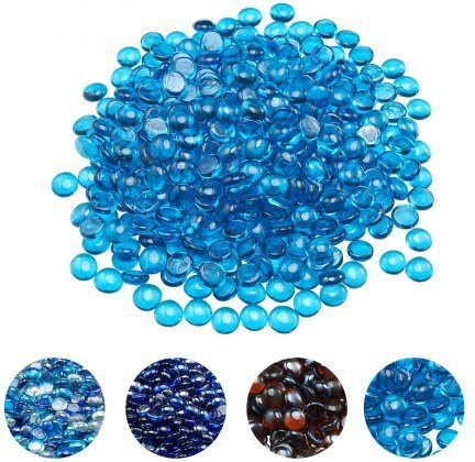 VEVOR Feuerglas Karibikblau, 9 kg hochtemperaturbeständige Glassteine, 19 mm rauchfreie Feuerkristalle für die Feuerstelle - Bild 1