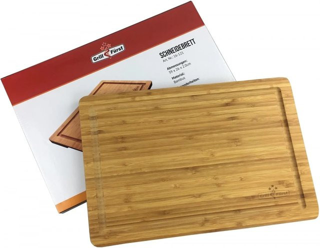 Grillfürst Bambus Schneidebrett mit Saftrinne, Braun, B: 39 cm, T: 26 cm - Bild 1