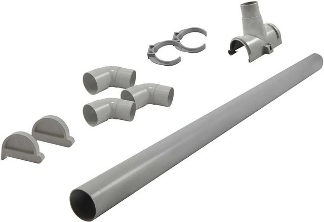 KARIBU Dachrinnenpaket für Gartenhäuser und Flachdachhäuser aus PVC in Grau - Bild 1