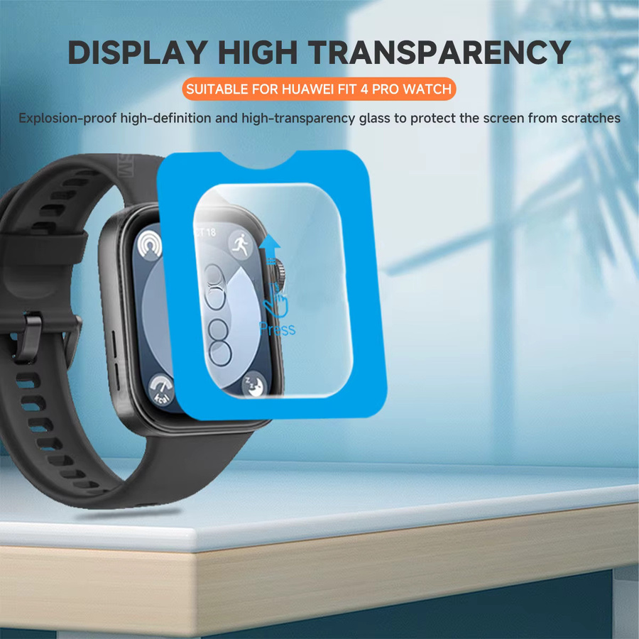 OAKCHARM Displayschutzfolie aus gehärtetem Glas für Huawei Watch Fit 4Pro, transparent, 1-5 Stück - Bild 2