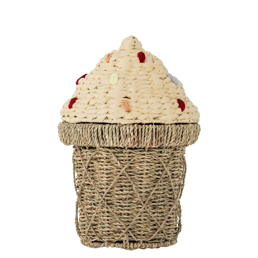 Bloomingville Mini Cillie Korb mit Deckel aus Seegras in Beige, Höhe: 41 cm - Bild 1