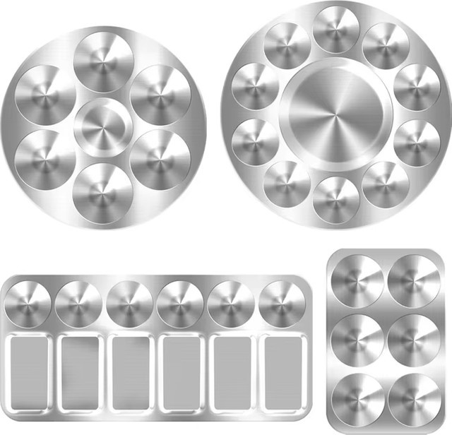 2er-Set rechteckige Farbpalette aus Aluminium in Silber für Künstler und Aquarell-DIY-Projekte - Bild 1
