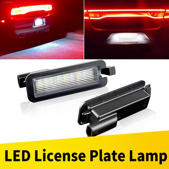 APMATAUTO 2 Stück LED-Nummernschildbeleuchtung für Dodge Charger Challenger Chrysler 300 in Schwarz, Canbus fehlerfrei, OEM 68211290AB - Bild 1
