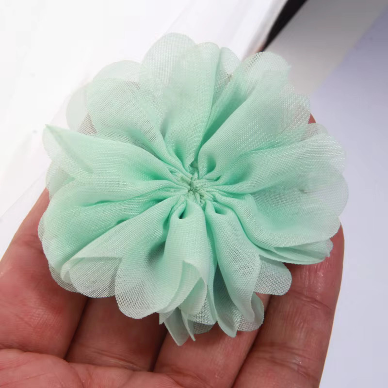 10 Stück handgemachte Stoffblumen in Pink für DIY-Dekorationen und Hochzeiten, Durchmesser: 7 cm - Bild 2