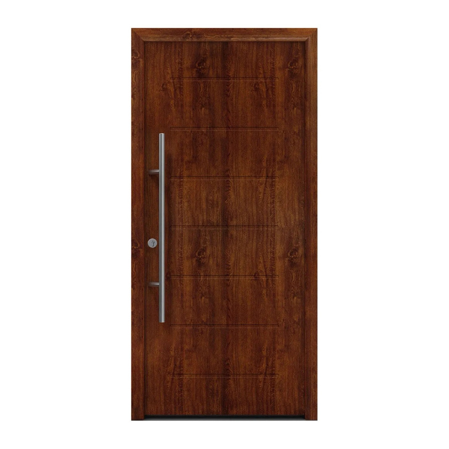 EcoStar Haustür Isopro Secur IPS 015 in Dark Oak, Farbe: Braun, B/H: 110 x 210 cm, DIN Links - Bild 2