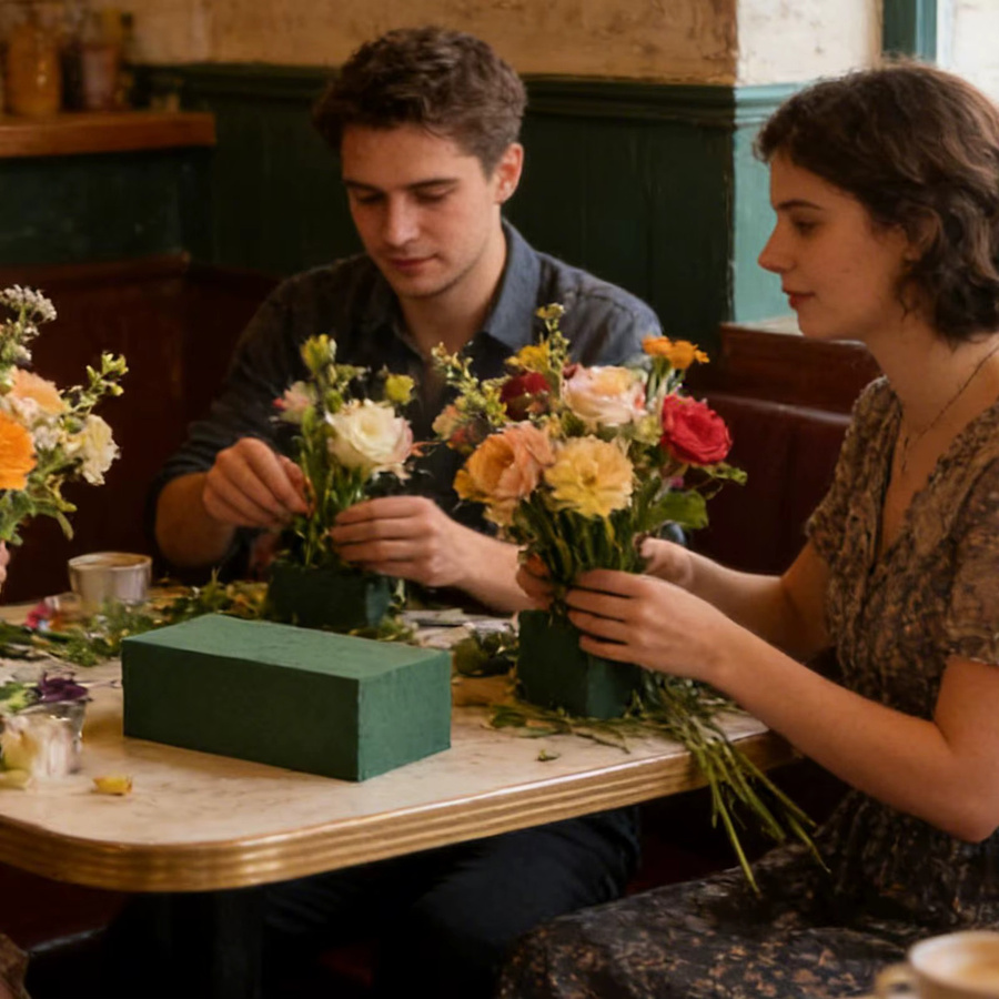 Grüner Blumensteckschaum-Block für DIY Blumenarrangements, saugfähiger Steckschaum für nasse und trockene Verwendung - Bild 1