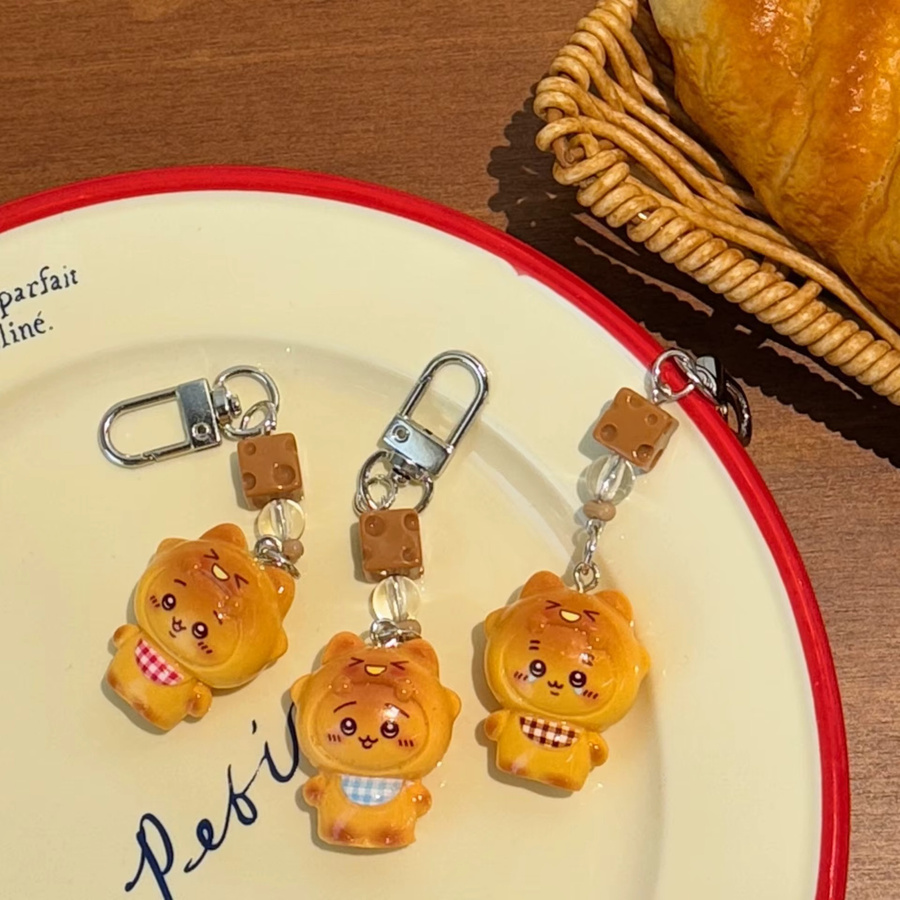 Chiikawa 3D-Cartoon-Schlüsselanhänger, Lätzchen-Anhänger, 1/3 Stück - Bild 4