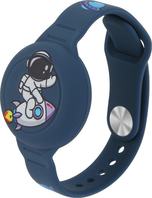 A Family Of Home Textiles Cartoon AirTag Armband aus weichem Silikon in Blau, verstellbarer Anti-Lost GPS Tracker Halter für Unisex - Bild 1