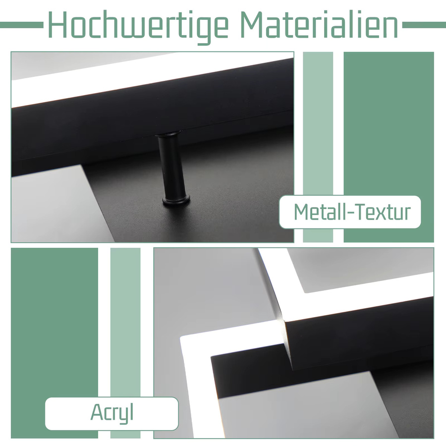 Moderne LED Deckenleuchte von Nettlife in Schwarz mit doppeltem versetztem Quadrat Design, dimmbar, 84W, Durchmesser: 82 cm - Bild 4