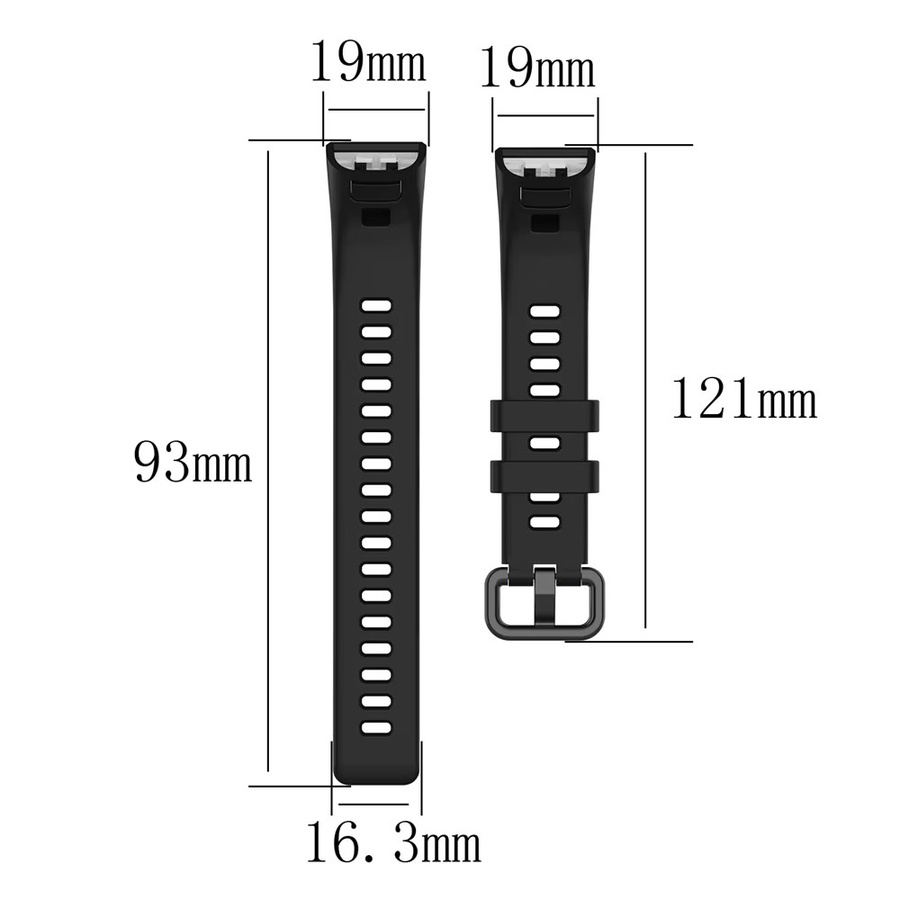 Huawei Uhrenarmband Silikon, Schwarz, Huawei Band 3/3 Pro/4 Pro - Bild 2