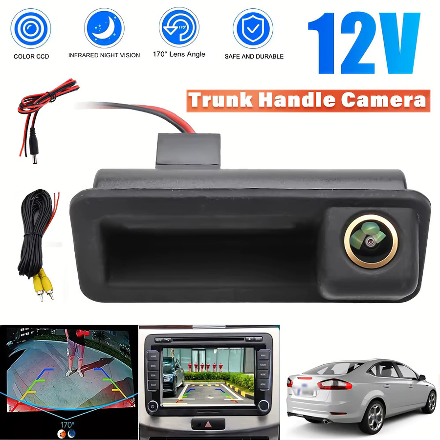 Bileeko Rückfahrkamera mit 170 Grad Weitwinkelobjektiv und Farb-CCD-Sensor für Ford, Schwarz - Bild 2