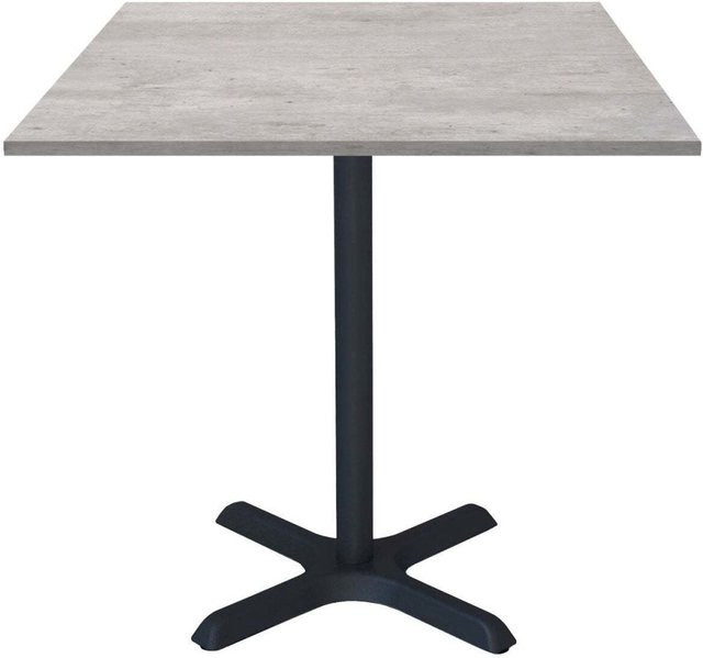 RestooTab Tisch Dina quadratisch mit Stein-Dekor in Grau und Schwarz, B/T/H: 70 x 70 x 74 cm - Bild 1