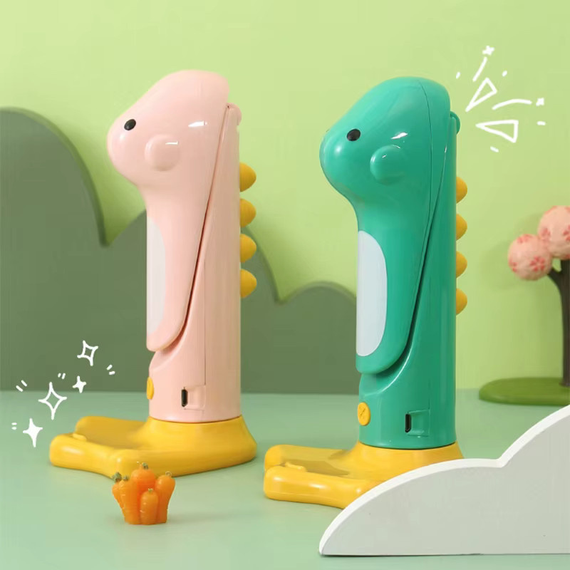 Wiederaufladbares LED Dinosaurier Nachtlicht für Kinder mit Touch-Schalter und Timer in Gelb - Bild 1