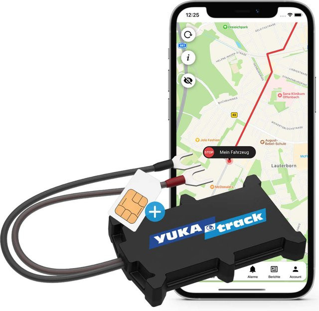 YUKAtrack easyWire (2G) Fahrzeug GPS Ortung Europaweit in Schwarz - Bild 1