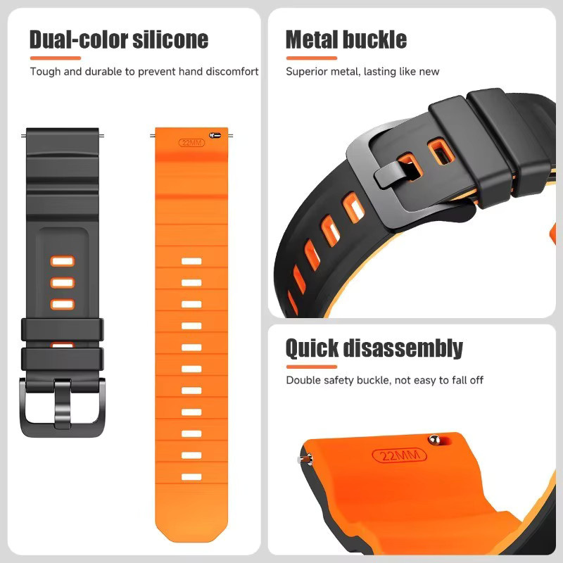 CAOWTAN Silikonarmband für Garmin Forerunner und Vivoactive Uhren, 22 mm, Unisex - Bild 3