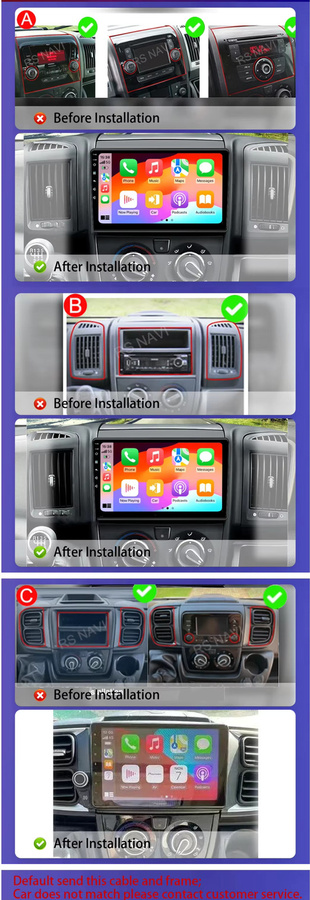 RSNAVI Android 16 Autoradio mit Wireless Carplay und Android Auto für Fiat Ducato 2005 - 2023, Citroen Jumper und Peugeot Boxer, Schwarz - Bild 2